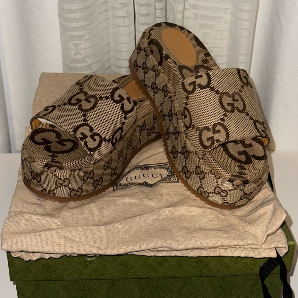 Gucci platform slides
